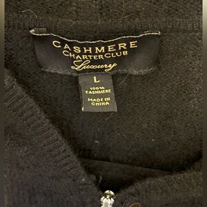 Charter Club 100% cashmere Zip-Up Hoodie with Pockets